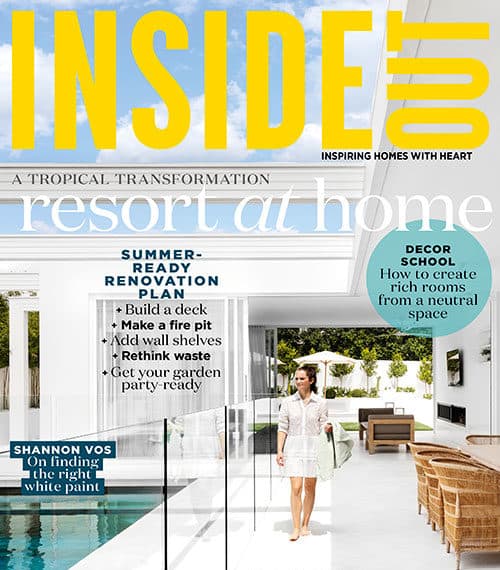 Cover of Inside Out magazine, August 2020, tropical resort-at-home issue